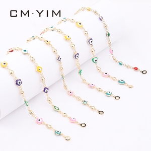 กำไลข้อมือผู้หญิง CM <span class=keywords><strong>YIM</strong></span> 2021 สีแดงน้ำเงิน ประดับด้วยจี้รูปดวงตาปีศาจ ชุบทอง 14K ดีไซน์ทันสมัย เหมาะสำหรับงานแต่งงาน ขายส่ง เครื่องประดับแบบหยดน้ำมัน - Product Image 3