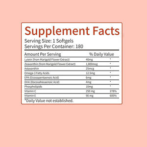 Private Label Luteïne & Vitamine C/<span class=keywords><strong>E</strong></span> Softgel <span class=keywords><strong>Capsules</strong></span> Antioxidant Oog & Huid Ondersteuning Voor Volwassenen Veganistische Non-Gmo Voor De Gezondheid - Product Image 3