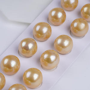 Collier de perles d'eau douce baroques courtes de 14-15 mm, forme goutte d'eau, queue dorée verte, 18 cm, vente en gros - Product Image 5