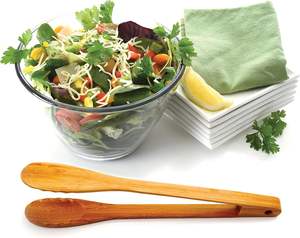 Pinzas de Silicona Ecológicas de Alta Calidad para Servir Alimentos, con Mango de Madera, para Ensaladas y Pan, Venta al Por Mayor - Product Image 2