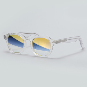 Lunettes de soleil rondes à monture complète, verres miroir, légères, unisexes, mode décontractée, pour adultes - Product Image 1