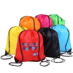 BSBH Custom Logo Drawstring Backpacks Promotional Polyester Sports Bag with Waterproof Feature