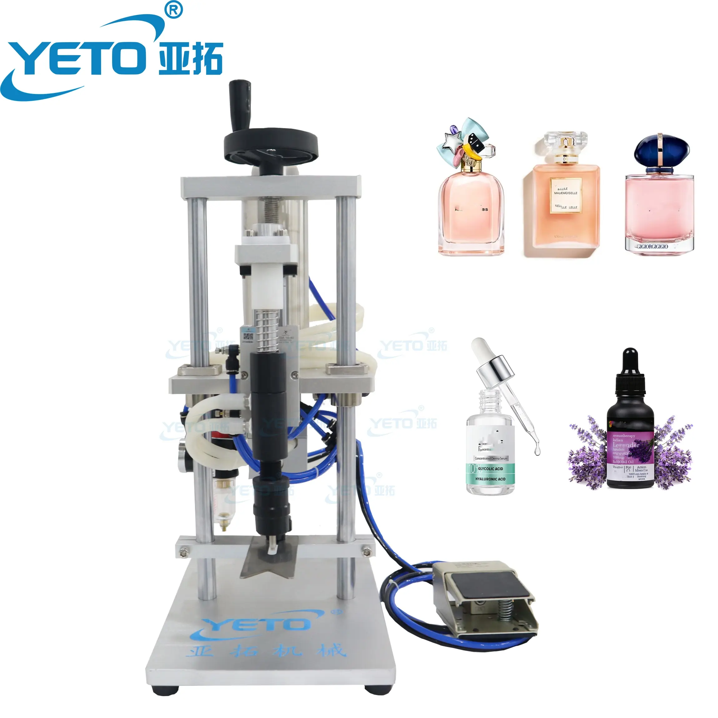 YETO 10ml 50ml 100ml 500ml Manuel Pneumatique Liquide Machine De Remplissage De Bouteille De Parfum Remplisseur Pulvérisation Pompe À Vide Machine De Remplissage