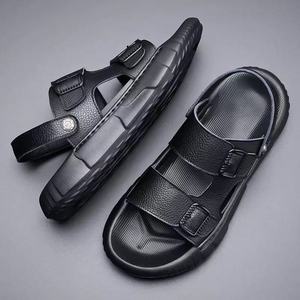 Moules de sandales décontractées en cuir pour hommes, fabriqués sur mesure par un fabricant professionnel, avec semelle intérieure en PU grande taille et empeigne en cuir véritable pour un confort optimal - Product Image 2