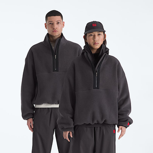 Veste <span class=keywords><strong>polaire</strong></span> d'hiver unisexe, nouvelle taille plus, fermeture à demi-bouton, homme femme, polyester léger, coupe-vent, fermeture éclair, col en <span class=keywords><strong>polaire</strong></span> - Product Image 1