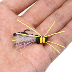 Appât artificiel Zig Bug Fly Floating Foam Beetles Fly Boatman pour la pêche au panfish, au black bass, au truite, au brochet # 10 - Product Image 6