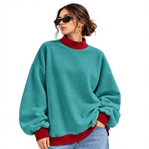 Sudadera de Invierno de Cuello Alto para Mujer, Talla Grande, de Primera Calidad, Holgada, de Manga Larga, Estilo Casual, Hecha en Fábrica - Product Image 1