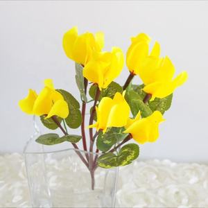 KEWEI 921 populaire fleur de <span class=keywords><strong>cyclamen</strong></span> artificielle bégonia en soie 7 fourchettes bégonia <span class=keywords><strong>rouge</strong></span> bouquet de fleurs de mariage - Product Image 5