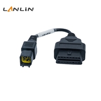Cable de Diagnóstico OBD a 6 Pines de 30 cm, 12V, Impermeable IP67, con Conductor de Cobre Puro y Adaptador para Motocicleta