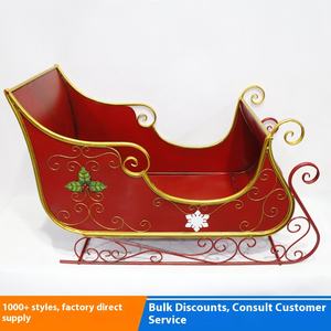 Decorazione Natalizia Babbo Natale in Ferro Altezza 14" Auto Slitta Artificiale da Esterno Logo Personalizzato Regalo per le Feste Vendita all'Ingrosso - Product Image 3