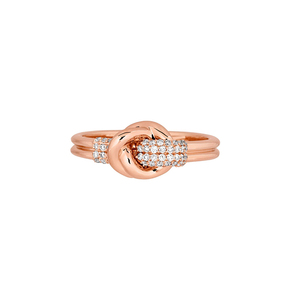 แหวนทองชุบ 18K ประดับเพชรทรงปมสำหรับผู้หญิง - Product Image 5