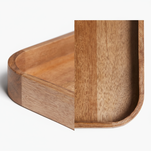 Plateau de rangement multifonctionnel classique en bois de manguier, facile à nettoyer - Product Image 1