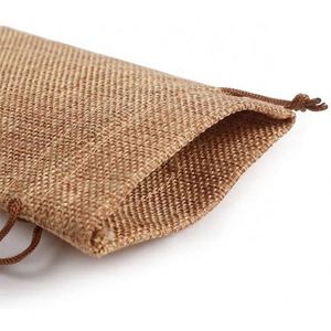 Wholesaler Printed Eco-Friendly Customizable Small Jute Burlap Drawstring Gift Bag - Product Image 6