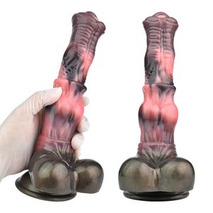 Dildo Penis kuda 9.8 inci oblong tebal pemijat masturbasi wanita pemijat Penis binatang seperti hidup silikon lunak dengan cangkir hisap Dildo - Product Image 1