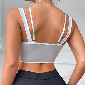 Venta caliente de lencería sexy europea y americana para chicas calientes Pure Desire Lace Mesh See Through Shoulder Strap Vest para mujeres - Product Image 5