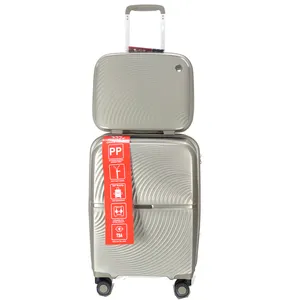 Высококачественный 3 шт. полипропиленовый (PP) Дорожный комплект тележки модный чемодан TSA замок алюминиевый нейлоновый маленький чехол для багажа Сумка