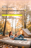 Matelas gonflable léger pour l'extérieur, à vente chaude transfrontalière, matelas gonflable floqué, simple, double, épaissi, lit de camping, parc, usine