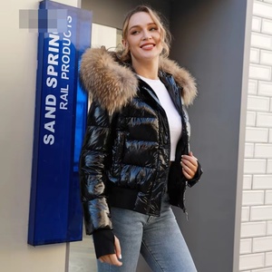Wholesale Fashion Puffer Coat With Fur Hooded Warm <b>Down</b> Coat Warm Windproof Bubble Coat for Women - Product Image 1