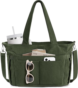 Sac fourre-tout personnalisé en velours côtelé pour ordinateur portable, idéal pour les enseignants, sac à main quotidien léger pour infirmières, sac de transport pour l'école et les voyages - Product Image 6