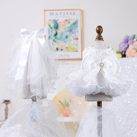 Robe de mariée en dentelle écologique pour chiens, collection Queen, style classique et dessin animé, idéale pour l'hiver et Noël - Meilleures ventes