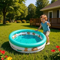 Piscine gonflable pour enfants en PVC à trois anneaux, piscine à bulles, pataugeoire pour bébé, piscine à balles pour la pêche et le jeu dans le sable