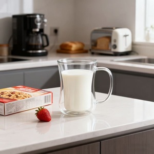 Tasse en <span class=keywords><strong>verre</strong></span> à café isolée contre la chaleur et le froid Tasse à <span class=keywords><strong>double</strong></span> <span class=keywords><strong>paroi</strong></span> <span class=keywords><strong>Verre</strong></span> à <span class=keywords><strong>double</strong></span> <span class=keywords><strong>paroi</strong></span> avec poignée - Product Image 5