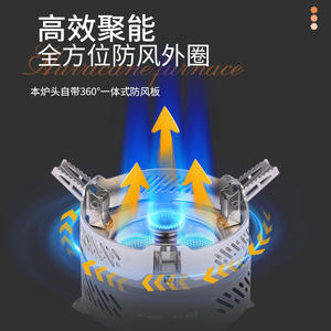 Estufa de Gas Portátil Buerk de 3 Quemadores, Resistente al Viento, para Acampar al Aire Libre, de Alta Potencia, Color Gris Espacial - Product Image 5