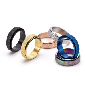 Waterproof Hypoallergenic Men's Stainless Steel Rotating Anxiety <b>Ring</b> Vintage Style with Natural Zircon Stone for Weddings - Product Image 2