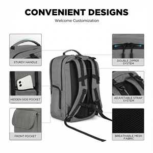 定制平衡型便携旅行包笔记本电脑背包，带有序的隔层，适合办公室旅行、通勤和日常使用 - Product Image 4