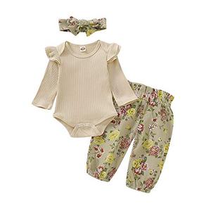 Conjunto de Ropa para Bebé de Manga Larga y Manga Corta, Ropa Infantil con Estampado de Flores, 100% Algodón, Conjuntos de Ropa para Niñas - Product Image 6