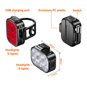 Juego <span class=keywords><strong>de</strong></span> luces LED <span class=keywords><strong>para</strong></span> <span class=keywords><strong>bicicleta</strong></span> recargable Q5, <span class=keywords><strong>linterna</strong></span> delantera y trasera impermeable <span class=keywords><strong>para</strong></span> faros delanteros <span class=keywords><strong>de</strong></span> ciclismo <span class=keywords><strong>de</strong></span> carretera MTB - Product Image 3