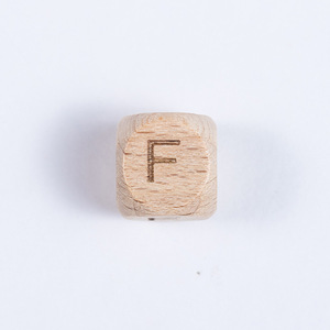 Perles en bois carrées, lettres, alphabet, cœur, étoile, en bois de hêtre, accessoires pour la fabrication de bracelets DIY, lot en vrac - Product Image 4