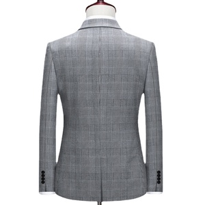 Completo da uomo <span class=keywords><strong>gilet</strong></span> pantaloni Boutique Fashion Classic Plaid abito da ufficio da uomo abito da sposa da <span class=keywords><strong>sposo</strong></span> - Product Image 3