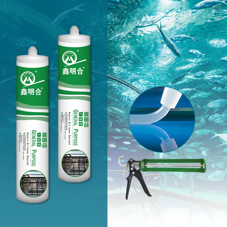 XMH 988 transparente impermeável piscina telha tanque de água aquário propósito geral silicone selante acético para debaixo d'água