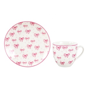Ensemble de tasses à <span class=keywords><strong>café</strong></span> en céramique à motif papillon de qualité supérieure |   Boisson au lait multi-usage pour le petit-déjeuner et le thé de l'après-midi à la maison - Product Image 1