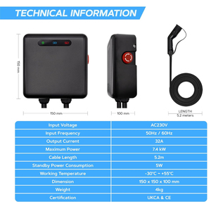 Lily <span class=keywords><strong>meilleur</strong></span> prix IP 55 Ev chargeur 32a 1 phase 7kw Ev Station <span class=keywords><strong>de</strong></span> charge Type 2 avec 5m câble chargeur <span class=keywords><strong>de</strong></span> <span class=keywords><strong>voiture</strong></span> pour <span class=keywords><strong>voiture</strong></span> électrique - Product Image 5