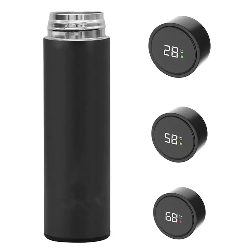 Eco friendly Insulated Custom double wall stainless steel temperature smart water bottle with reminder to drink water