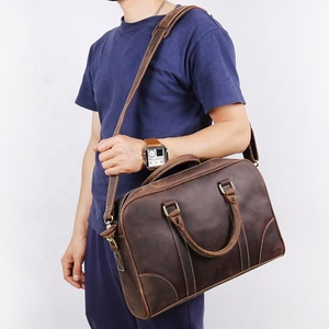 CHANGRONG大型ユニセックスビンテージブラウンレザーラップトップブリーフケースバッグカスタムハードケースエンボス加工ロゴ付き男性用日常使用 - Product Image 5