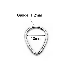 Thời trang thép không gỉ lưỡi liềm nước Teardrop phân khúc bản lề vách ngăn mũi vòng - Product Image 4