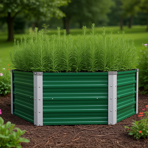 Bac à légumes surélevé en acier galvanisé 50,8x50,8x18,1 cm vert pour légumes de jardin - Product Image 2