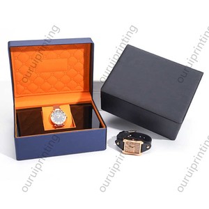 Solid Color PU Leather Watch <b>Box</b> Custom Logo Square Single Wristwatch Storage <b>Gift</b> Packaging <b>Box</b> - Product Image 4