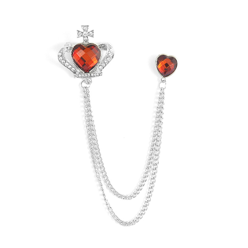 Couronne croisée argent rouge