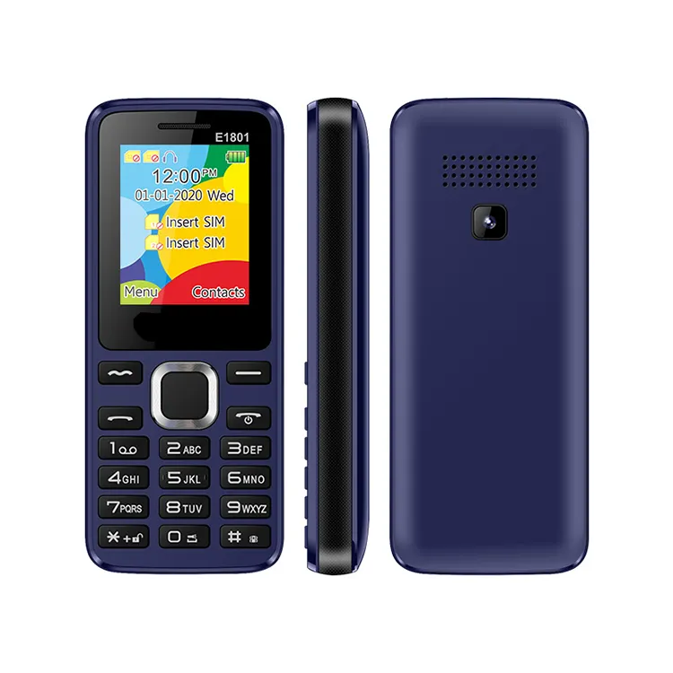 Fast Delivery E1801 1.77 Inch Screen Dual SIM Card Low Price Keypad Mobile Phone 2G GSM Feature Cell Phone