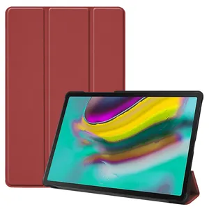 Factory wholesale Wake up function with stand tablet PU Leather cover for samsung galaxy tab s5e case