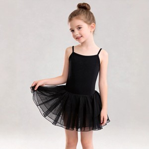 Justaucorps de ballet pour filles avec jupe, robe d'entraînement de danse extensible sans manches, costume de scène pour enfants - Product Image 5