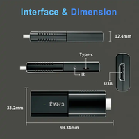 Version Globale TVR3 TV Stick Amlogic S905 Android 10.0 Quad Core 4K Smart TV Dongle Lecteur Multimédia WiFi 2.4G 5G