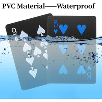Cartes à jouer personnalisées étanches Support floral Cool Black PVC Flexible Classic Magic Poker