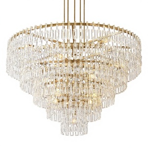 Lampadario Moderno in Cristallo da 49 Pollici, Lampada <span class=keywords><strong>a</strong></span> Sospensione Rotonda in Ottone <span class=keywords><strong>LED</strong></span> <span class=keywords><strong>per</strong></span> <span class=keywords><strong>Soggiorno</strong></span> e Sala da Pranzo - Product Image 4