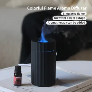 Car humidifier essential oil air OEM Upgraded 100ML 7 Flame Colors Noiseless Fire Essential Oil Diffuser For Car Office