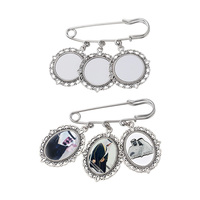 Broche ovale en métal personnalisée avec photo de cheikh imprimée, miroir pliable et ouvrable, badge de poche, pour les Émirats arabes unis